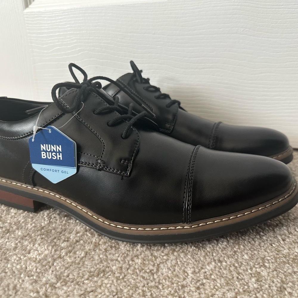 NWT Nunn Bush Men's Black Leather Dress Shoes